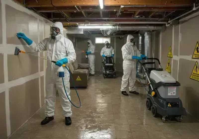 Basement Moisture Removal and Structural Drying process in Highland, KS